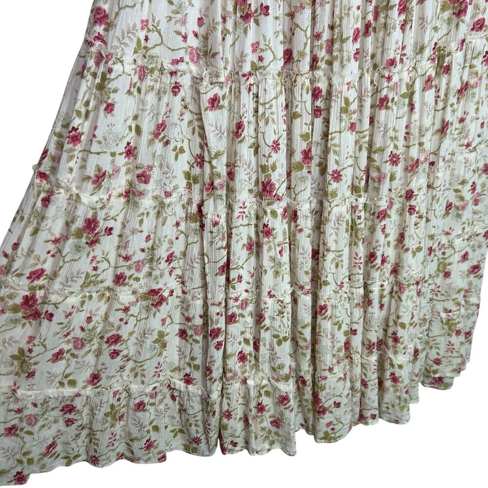 Denim & Supply Ralph Lauren Skirt Womens M Floral Maxi Tiered Cottage Boho Vtg - Picture 8 of 11